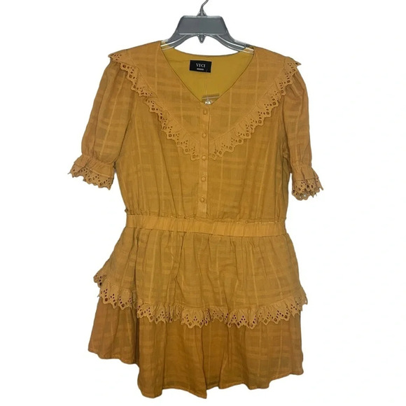 Vici Mustard Mini Dress - Picture 1 of 15